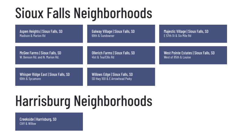 Sioux Falls Neighborhoods